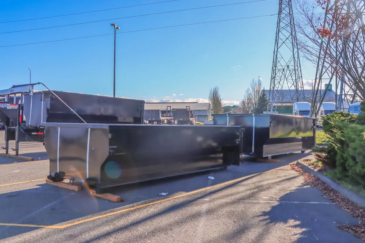 Roll-off dumpster ready for waste disposal at job site for Roll Off Dumpster Rental in Cohoes